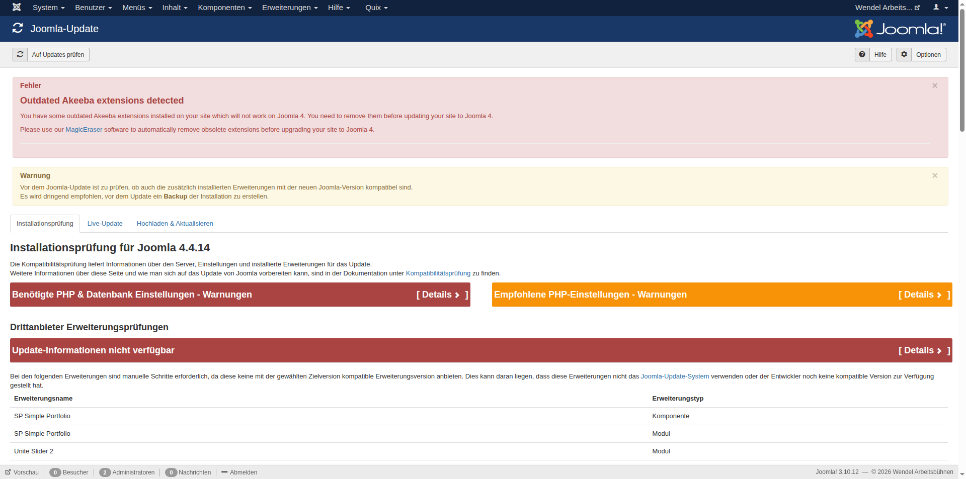 Joomla-Update-Wendel-De